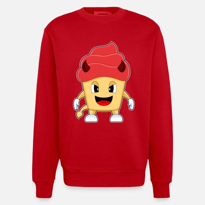 Cupcake Halloween Diable - Sweat bio épais oversize fabriqué en UE - rouge