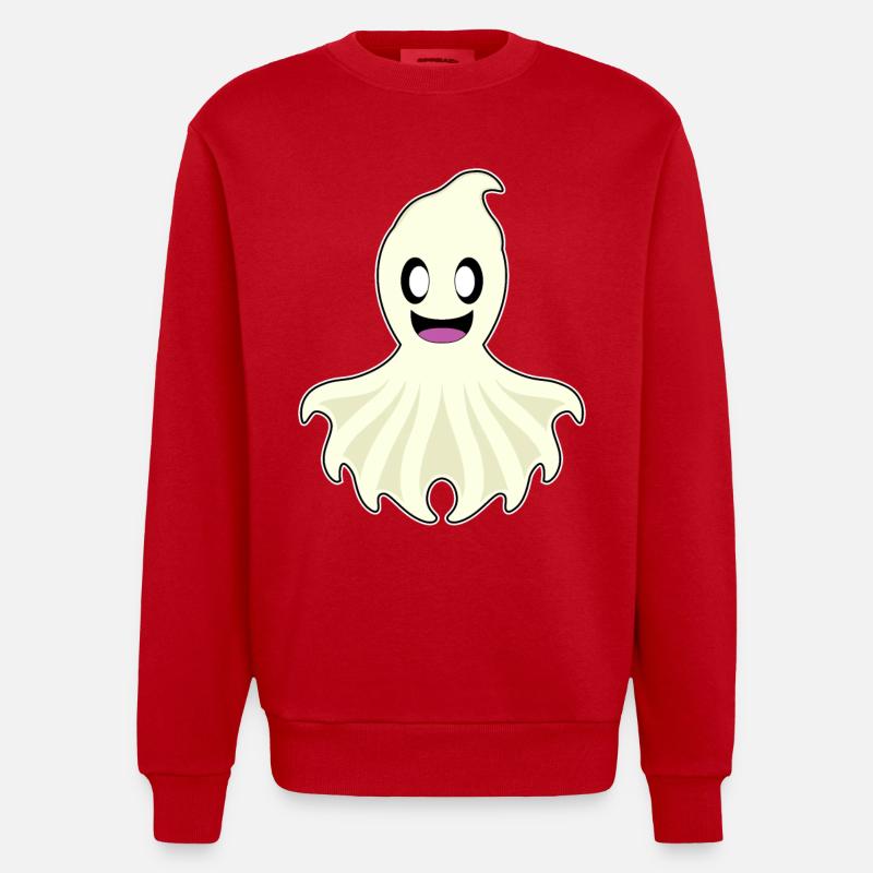 Krake Geist - Heavyweight Oversized Organic Crew Neck Made in EU - Rot