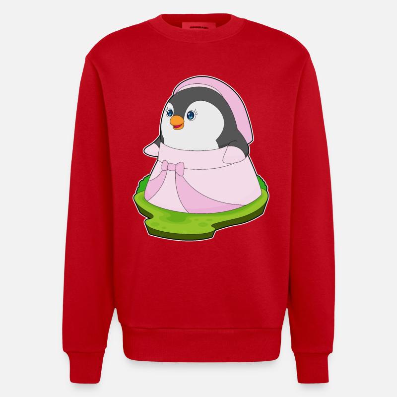 Pingouin mariée robe de mariage - Sweat bio épais oversize fabriqué en UE - rouge