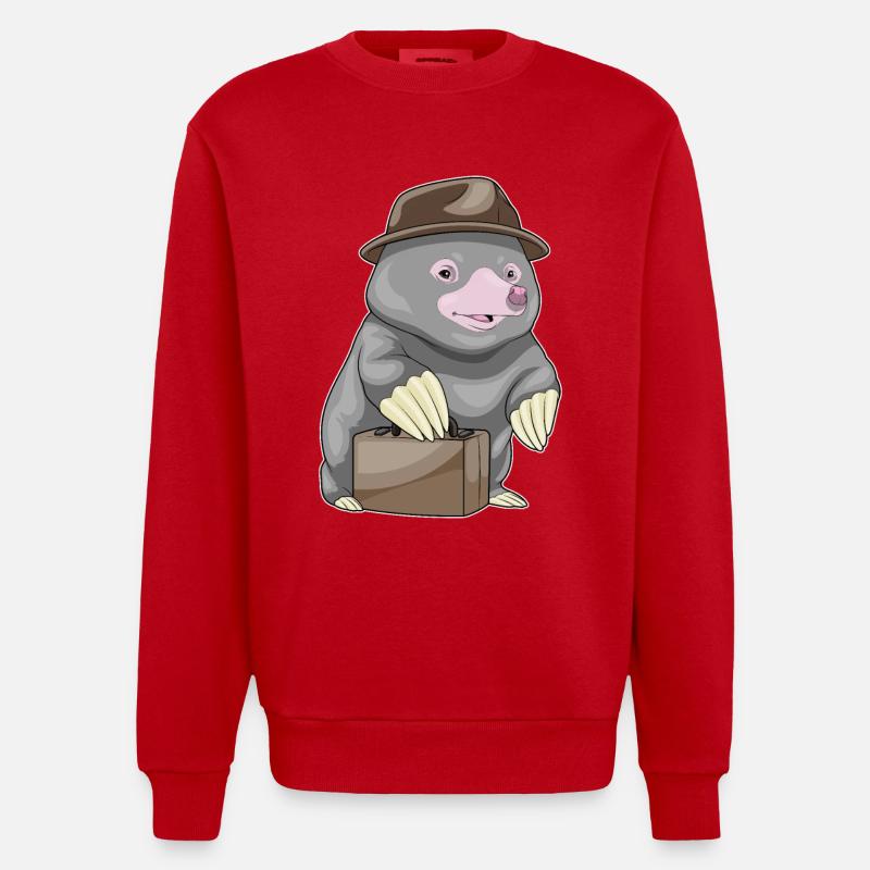 Porte-documents Mole Entrepreneur - Sweat bio épais oversize fabriqué en UE - rouge