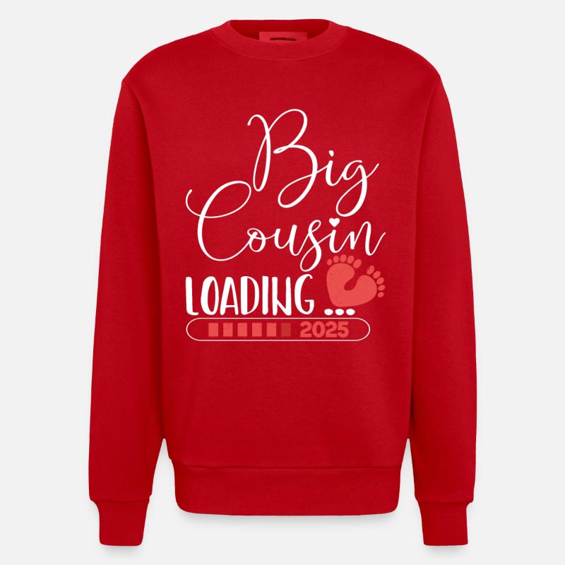 Big cousin loading 2025 - Heavyweight Oversized Organic Crew Neck Made in EU - red