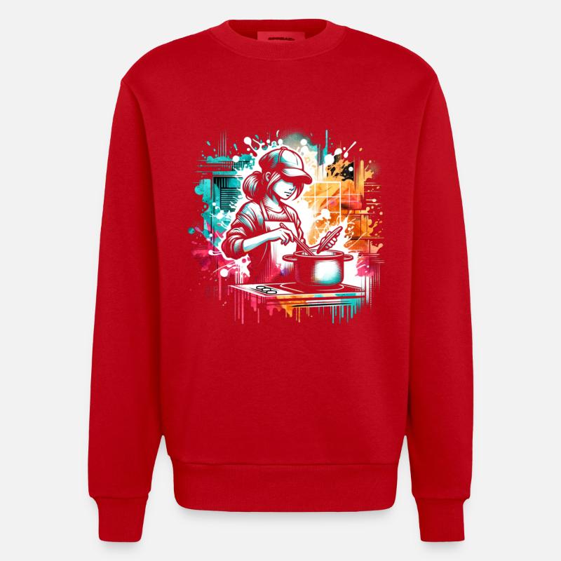 Mädchen, die gerne kochen - Heavyweight Oversized Organic Crew Neck Made in EU - Rot