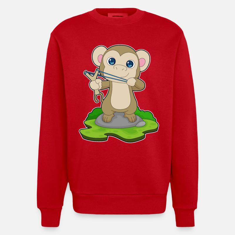 Fronde de singe - Sweat bio épais oversize fabriqué en UE - rouge
