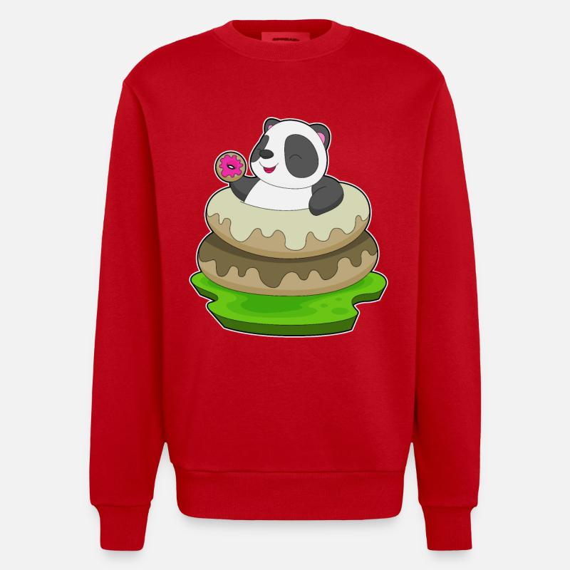 Beignets Panda - Sweat bio épais oversize fabriqué en UE - rouge