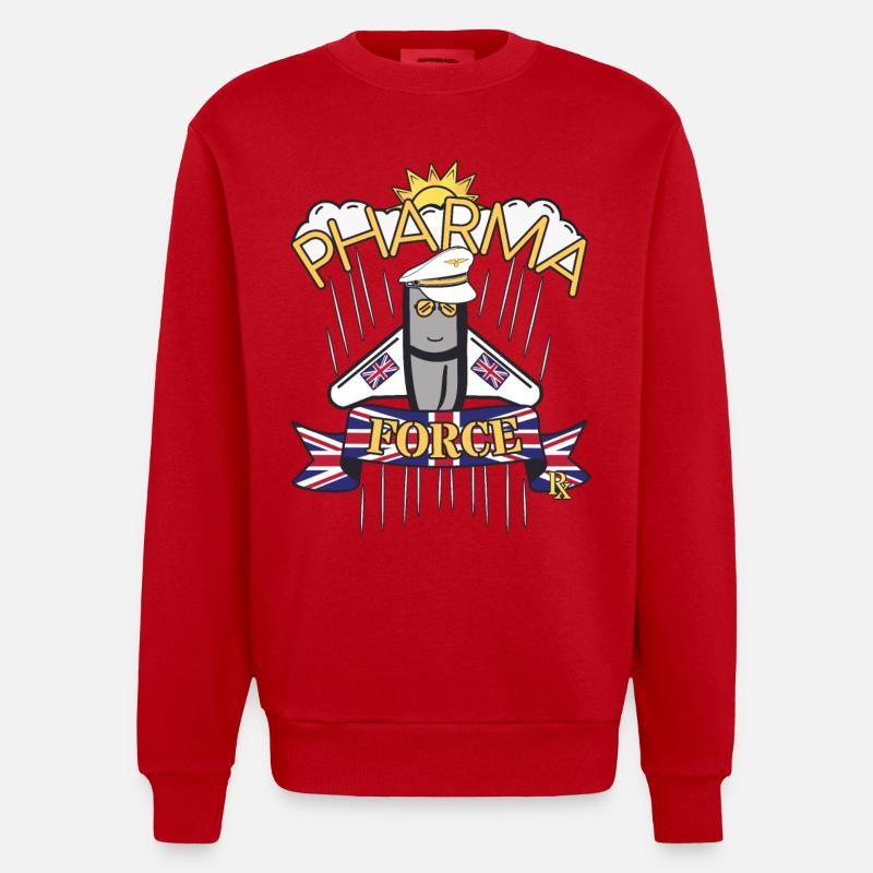 Pharmacie Royaume-Uni Pharma Force - Sweat bio épais oversize fabriqué en UE - rouge