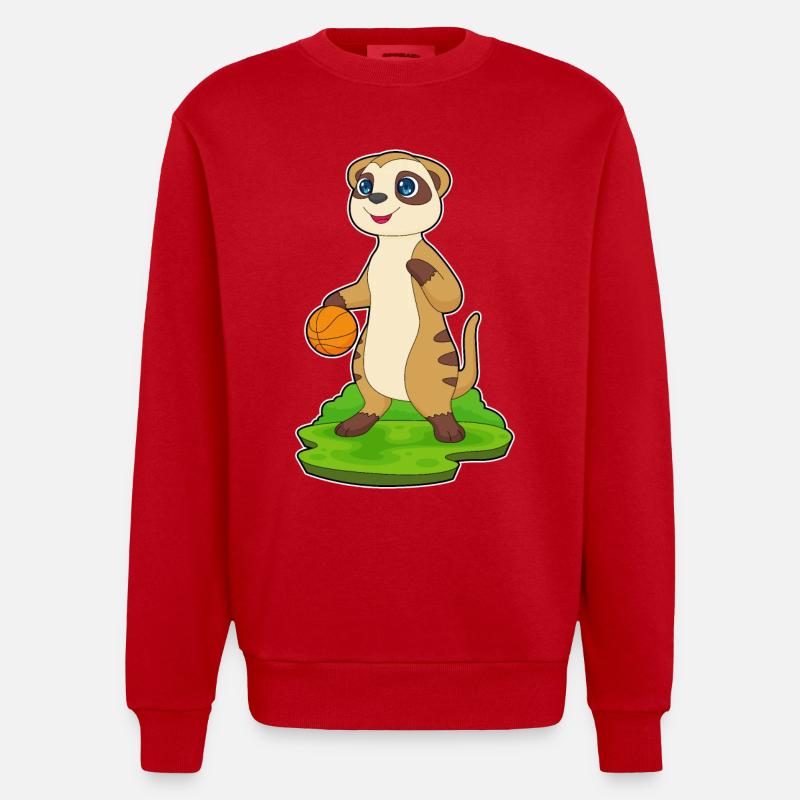 Meerkat Basketteur Basketteur - Sweat bio épais oversize fabriqué en UE - rouge