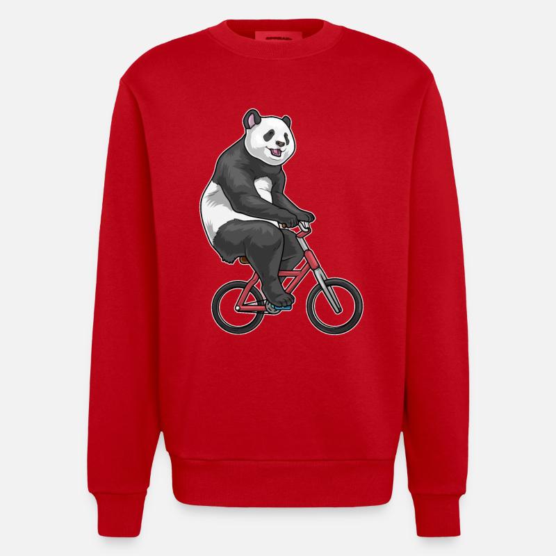 Vélo Panda - Sweat bio épais oversize fabriqué en UE - rouge