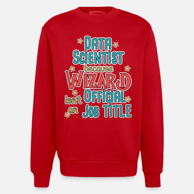 Data Scientist Wizard Data Science - Heavyweight Oversized Organic Crew Neck Made in EU - red
