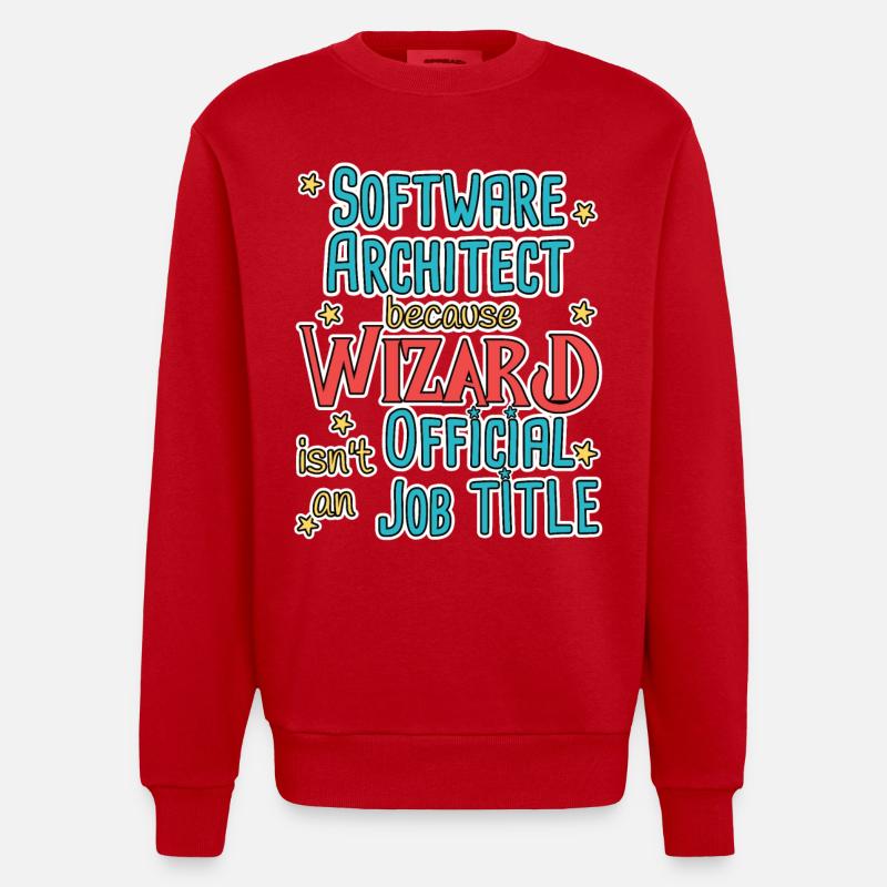 Software Architect Wizard Software Architecture - Heavyweight Oversized Organic Crew Neck Made in EU - red