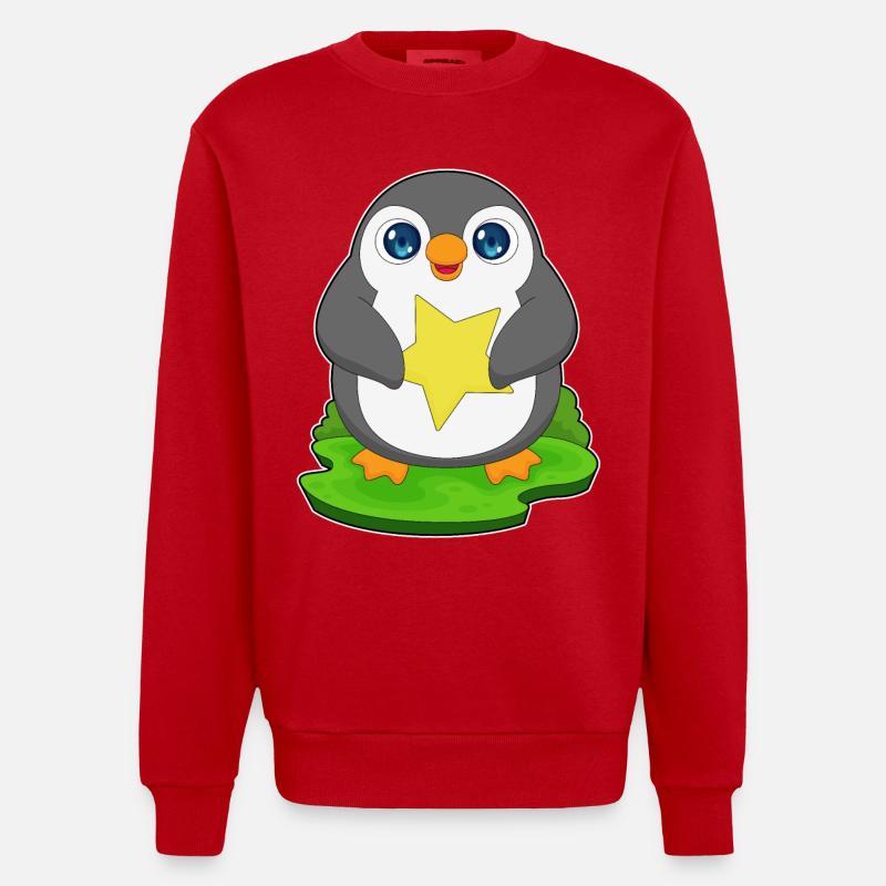 Étoile Pingouin - Sweat bio épais oversize fabriqué en UE - rouge