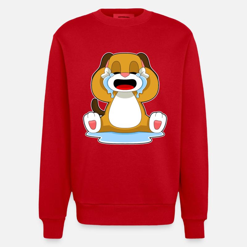 Larmes de chien - Sweat bio épais oversize fabriqué en UE - rouge