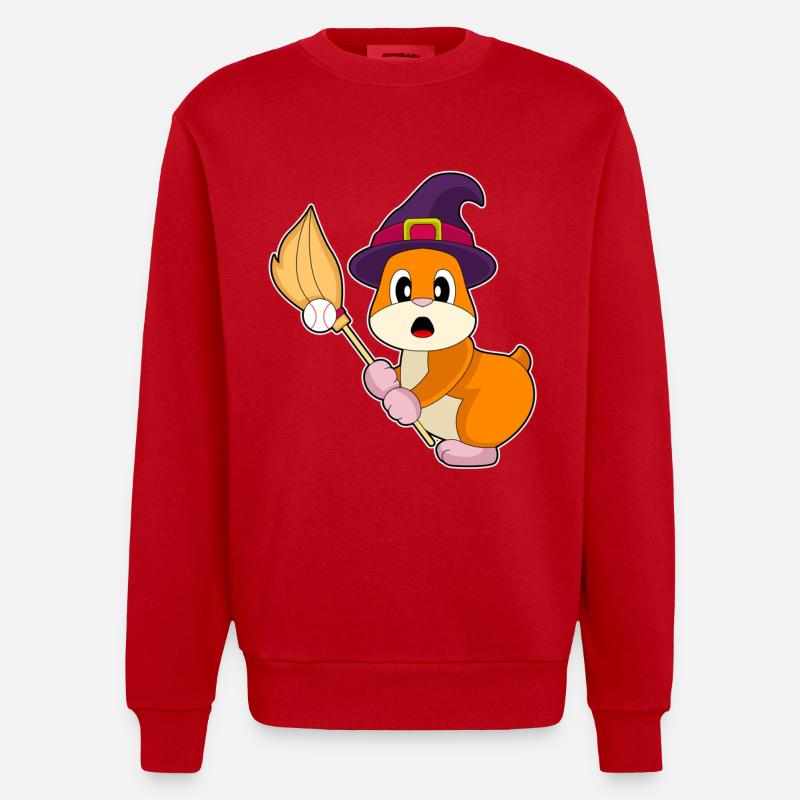 Hamster Halloween Baseball - Sweat bio épais oversize fabriqué en UE - rouge