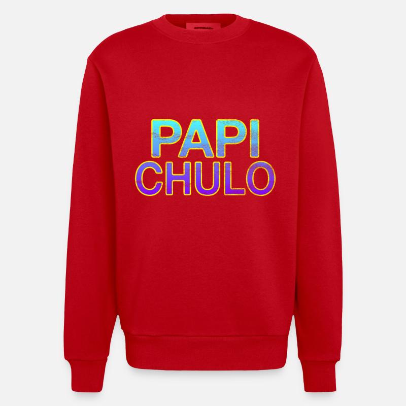 Papi Chulo - Lettrage élégant - Sweat bio épais oversize fabriqué en UE - rouge