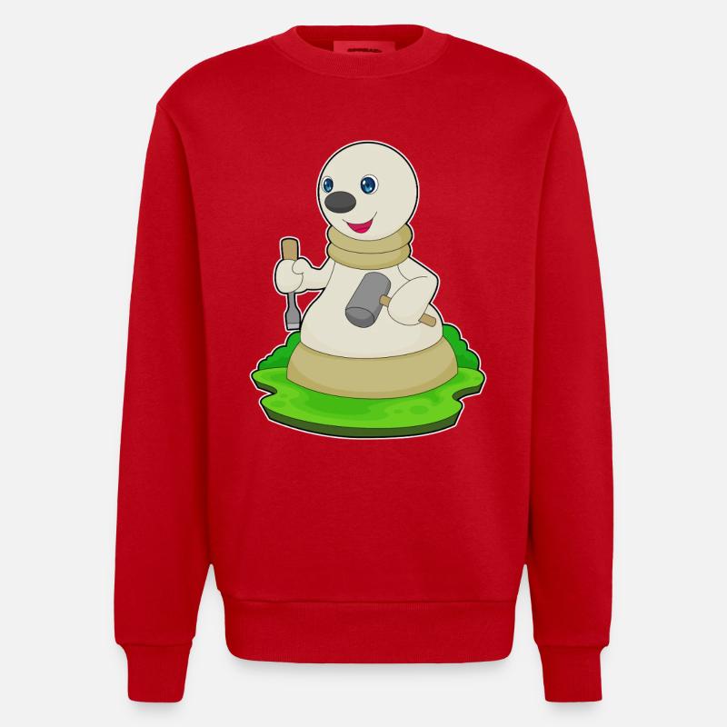 Pièce d’échecs pion échecs - Sweat bio épais oversize fabriqué en UE - rouge