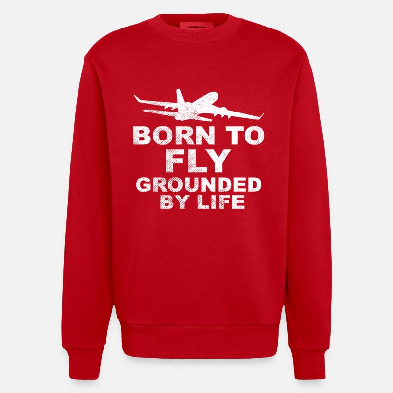Né pour voler - Sweat bio épais oversize fabriqué en UE - rouge