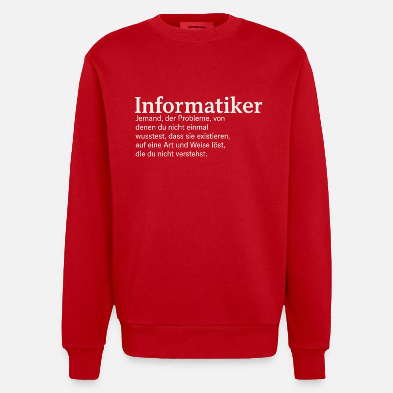 Computer scientist definition funny - Heavyweight Oversized Organic Crew Neck Made in EU - red