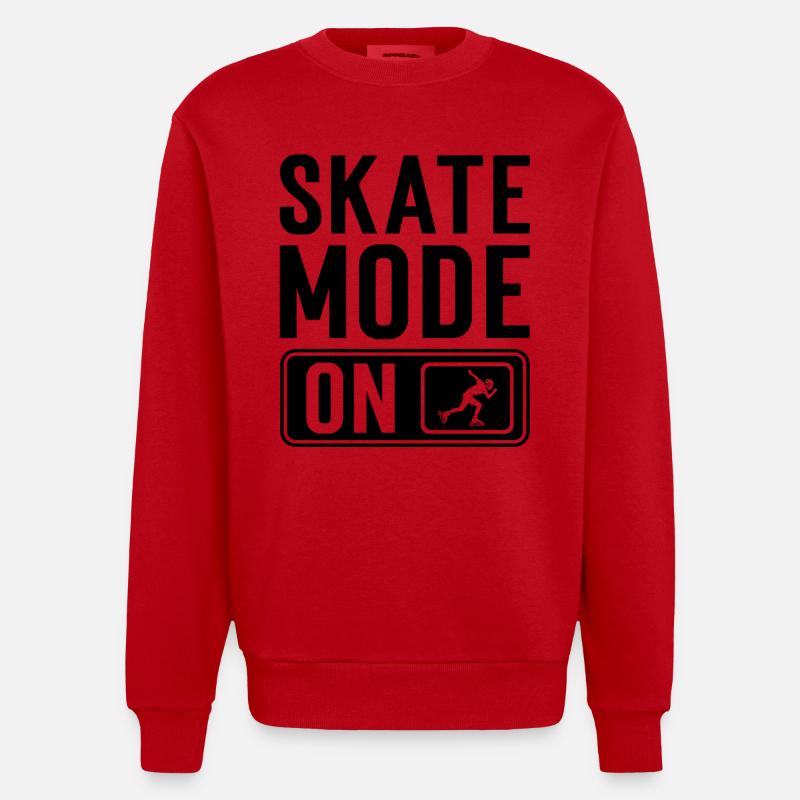 Rollerskating - Heavyweight Oversized Organic Crew Neck Made in EU - Rot