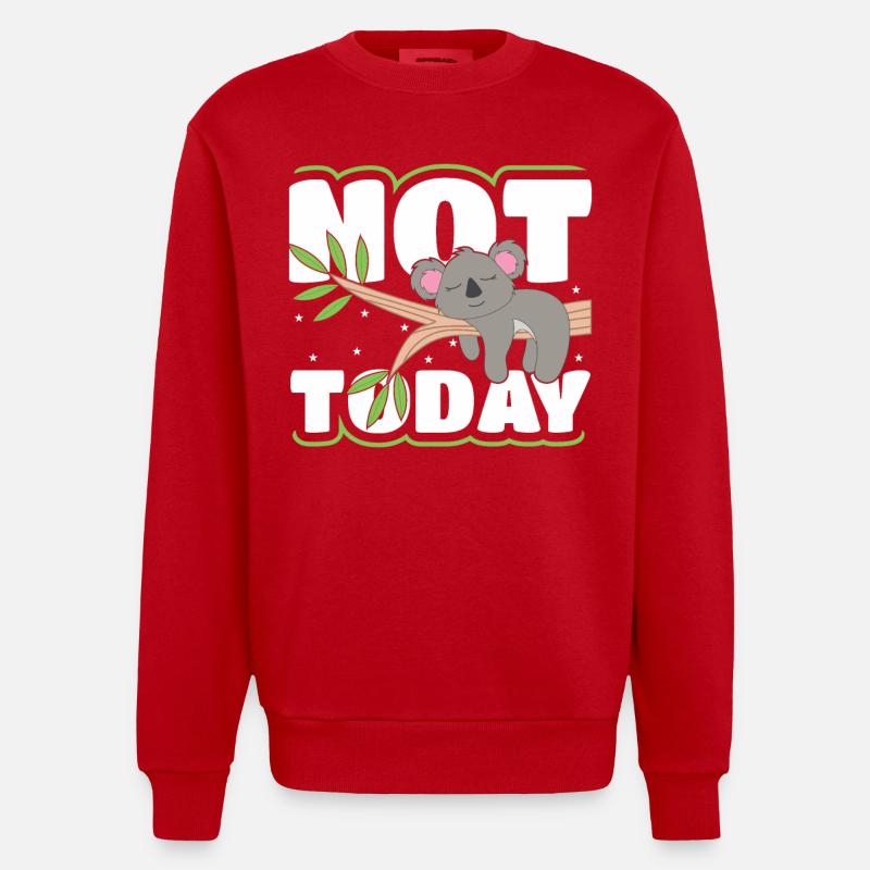 Pas aujourd’hui koala - Sweat bio épais oversize fabriqué en UE - rouge