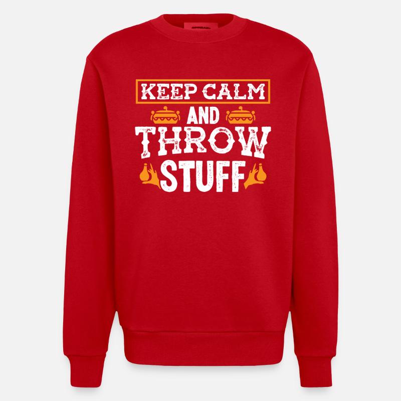 Calm an throw Stuff - Heavyweight Oversized Organic Crew Neck Made in EU - Rot