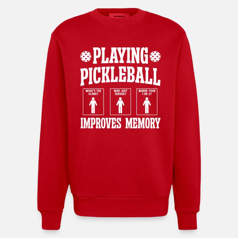 Playing Pickleball improves memory - Heavyweight Oversized Organic Crew Neck Made in EU - Rot