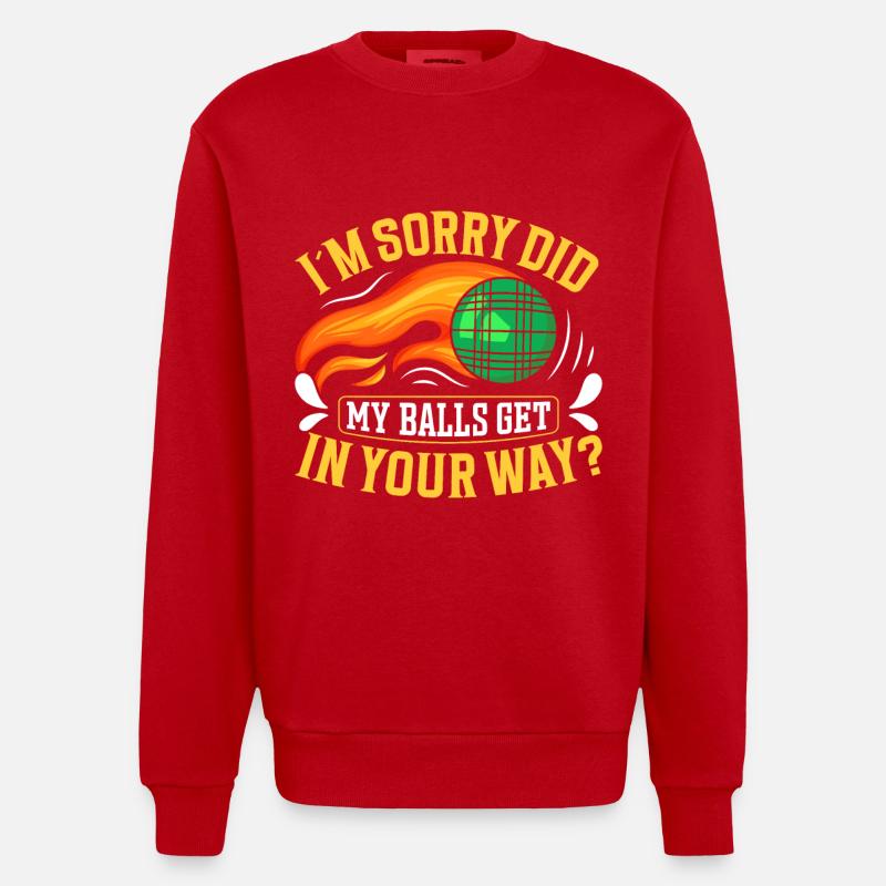 Jeu de pétanque amusant - Sweat bio épais oversize fabriqué en UE - rouge
