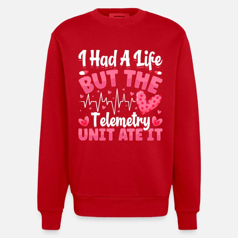 Nursing Assistant Design - Heavyweight Oversized Organic Crew Neck Made in EU - red