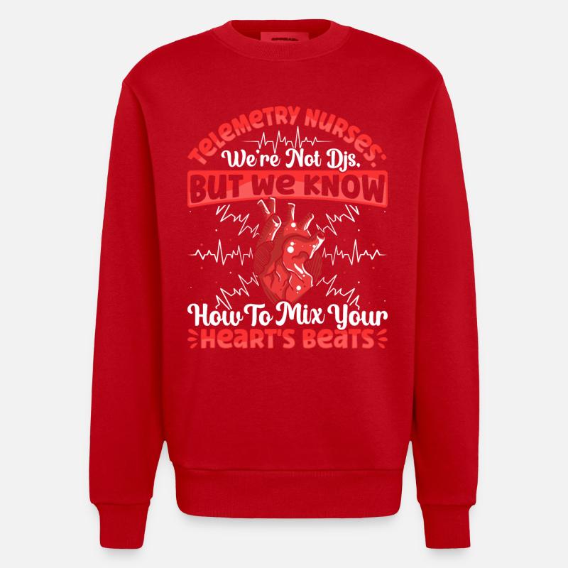 Nursing Assistant Design - Heavyweight Oversized Organic Crew Neck Made in EU - red