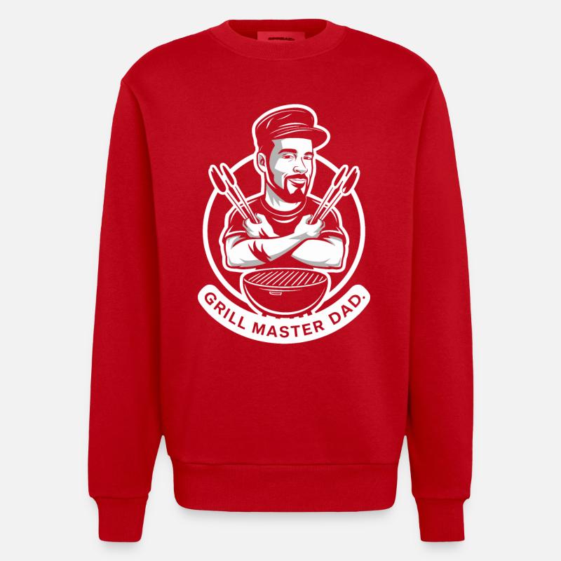 Grill Master Papa - Unique Motif - Sweat bio épais oversize fabriqué en UE - rouge