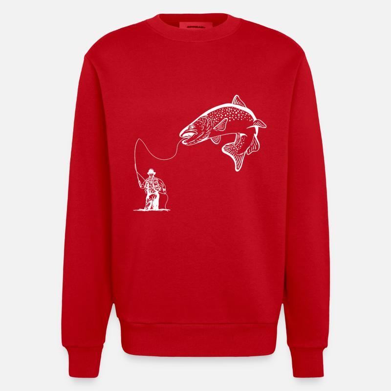 Pêcheurs à la ligne - Sweat bio épais oversize fabriqué en UE - rouge