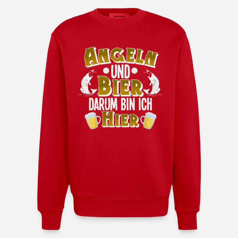 Bière de pêcheur - Sweat bio épais oversize fabriqué en UE - rouge