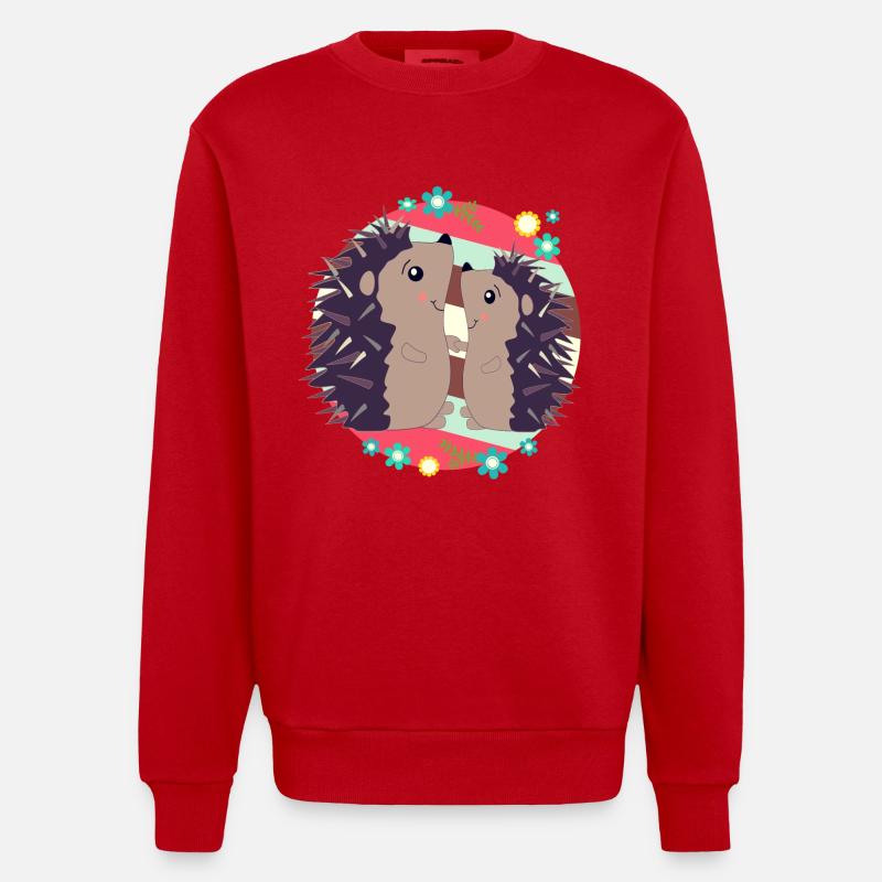 Glückliche Igel - Heavyweight Oversized Organic Crew Neck Made in EU - Rot