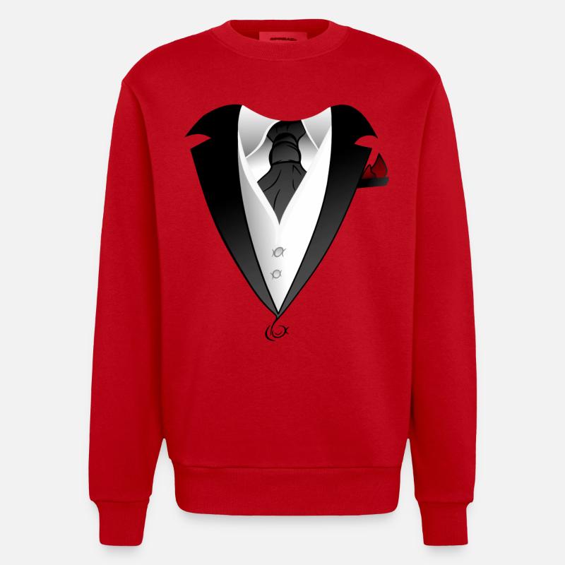 Costume avec veste cravate design - Sweat bio épais oversize fabriqué en UE - rouge