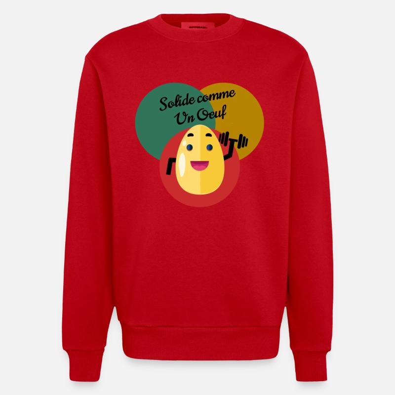 Solide comme un oeuf - Sweat bio épais oversize fabriqué en UE - rouge