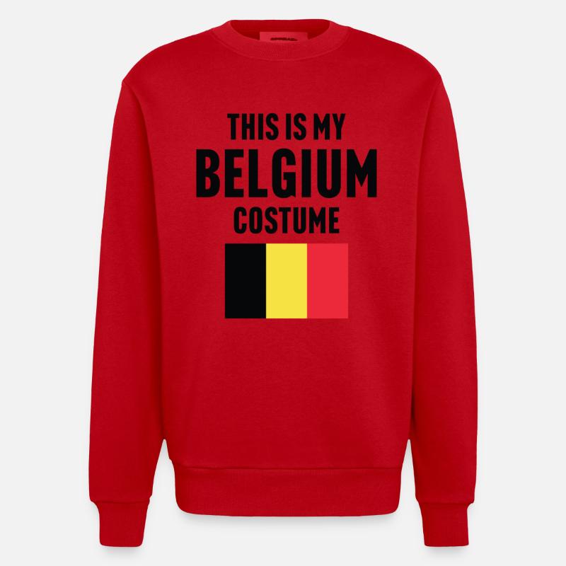 C’est mon costume de Belgique - Sweat bio épais oversize fabriqué en UE - rouge