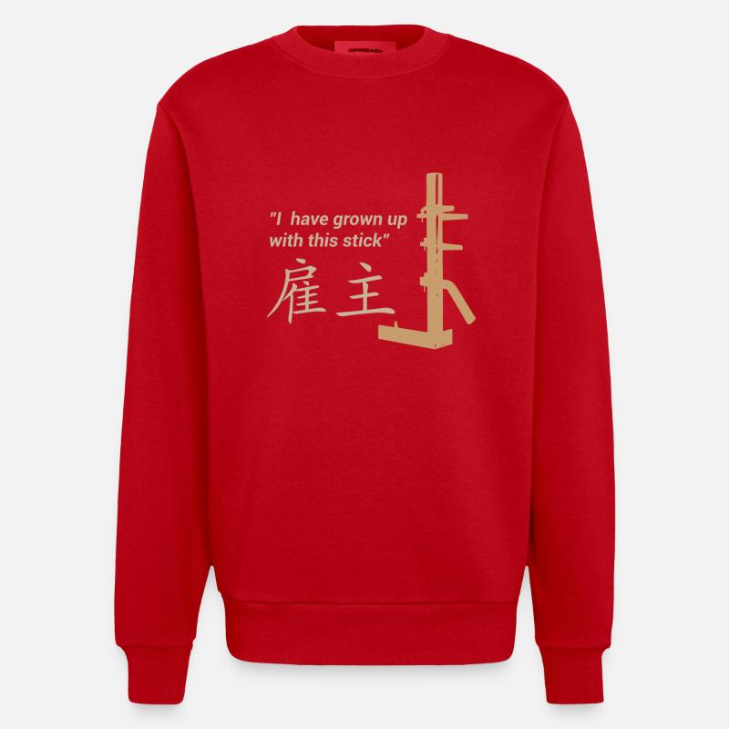 Wing Chun - Formation - Sweat bio épais oversize fabriqué en UE - rouge