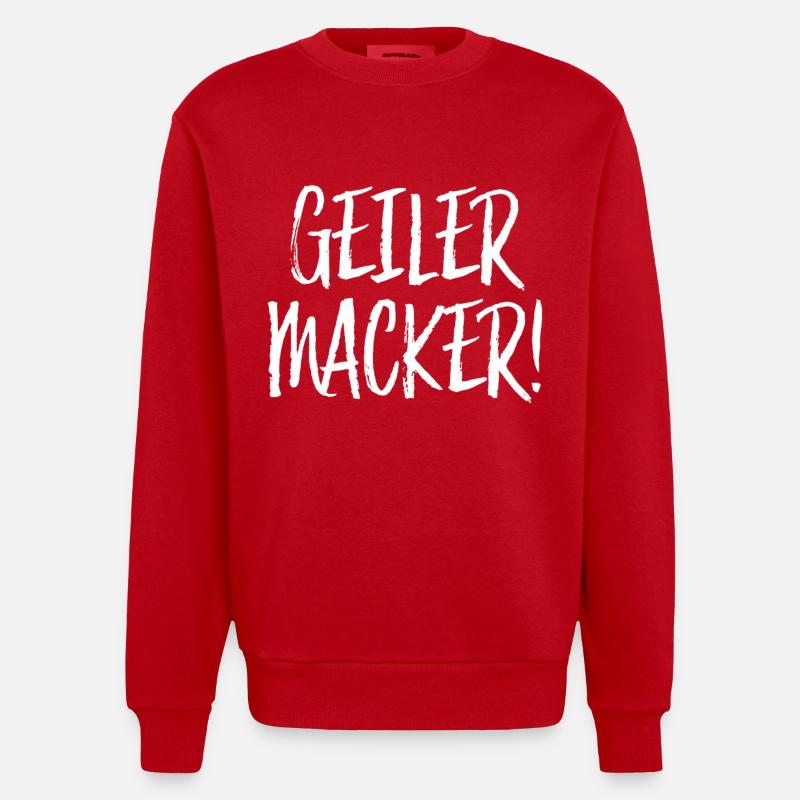 bloke cornée - Sweat bio épais oversize fabriqué en UE - rouge