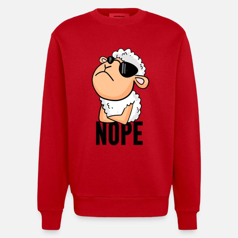 Mouton nope drôle - Sweat bio épais oversize fabriqué en UE - rouge