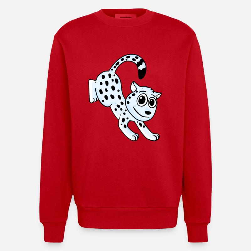 Schneeleopard Leopard - Heavyweight Oversized Organic Crew Neck Made in EU - Rot