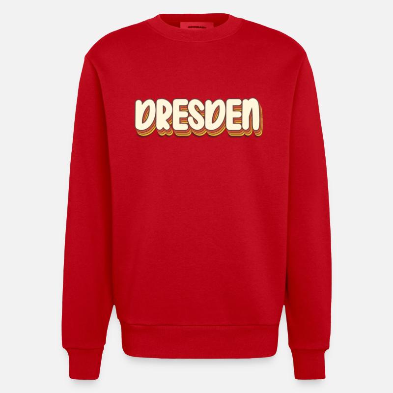 Dresdnerin Dresdner Dresde - Sweat bio épais oversize fabriqué en UE - rouge