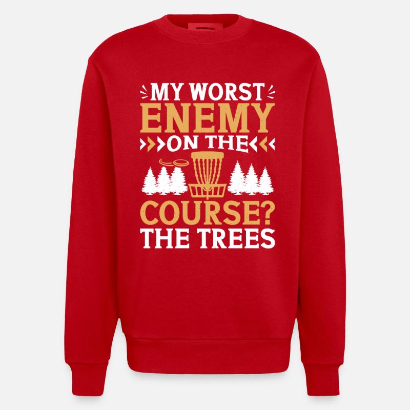 Let me play Discgolf - Heavyweight Oversized Organic Crew Neck Made in EU - Rot