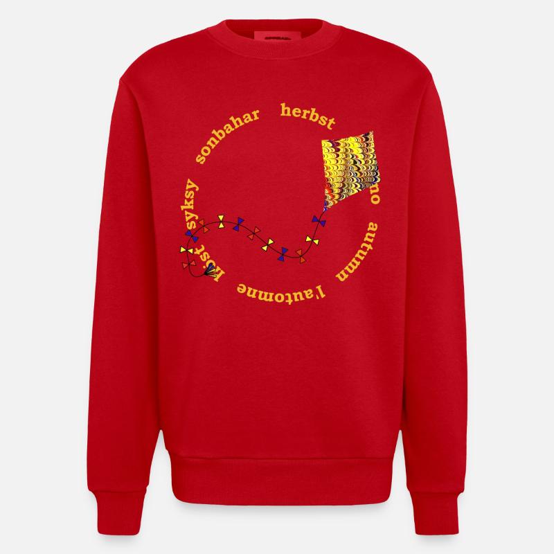 herbstlicher drachen e 281 - Heavyweight Oversized Organic Crew Neck Made in EU - Rot