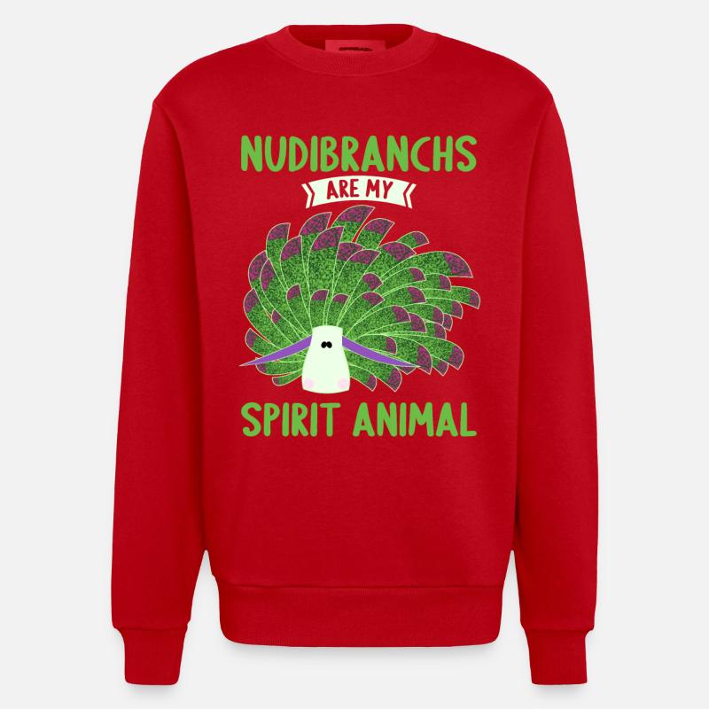 Nudibranches nudibranches - Sweat bio épais oversize fabriqué en UE - rouge