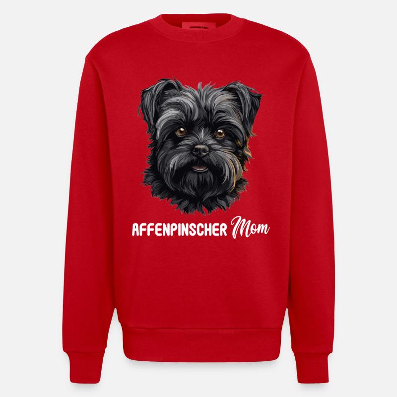 Chien Affenpinscher - Sweat bio épais oversize fabriqué en UE - rouge