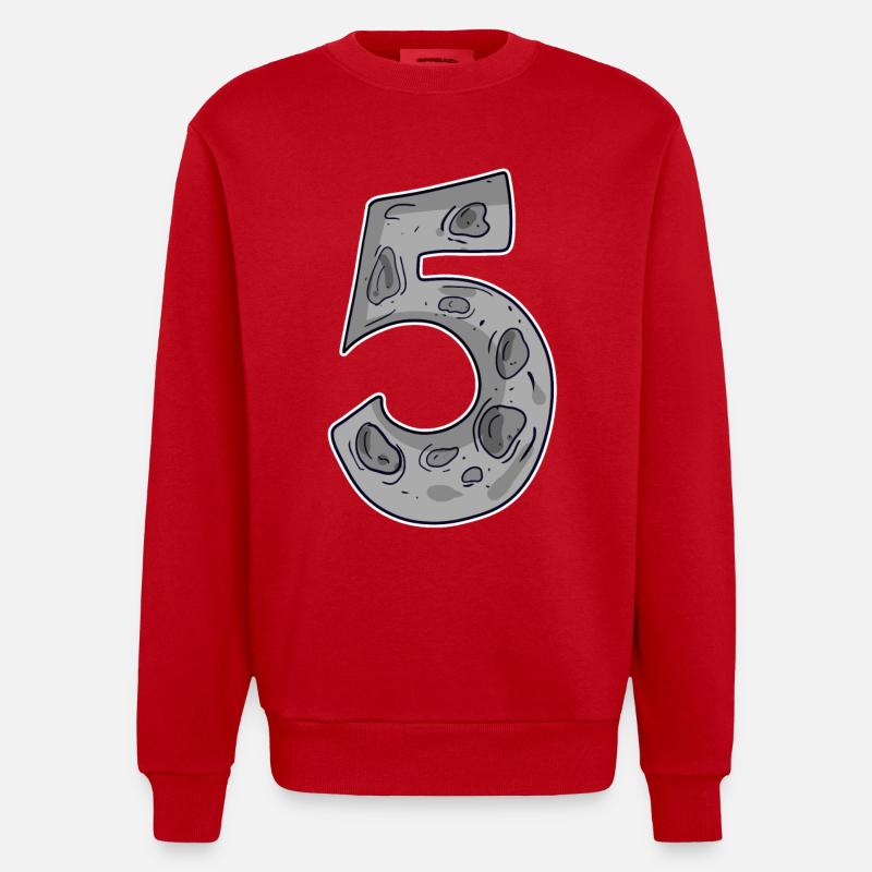 Numéro 5 Espace - Sweat bio épais oversize fabriqué en UE - rouge