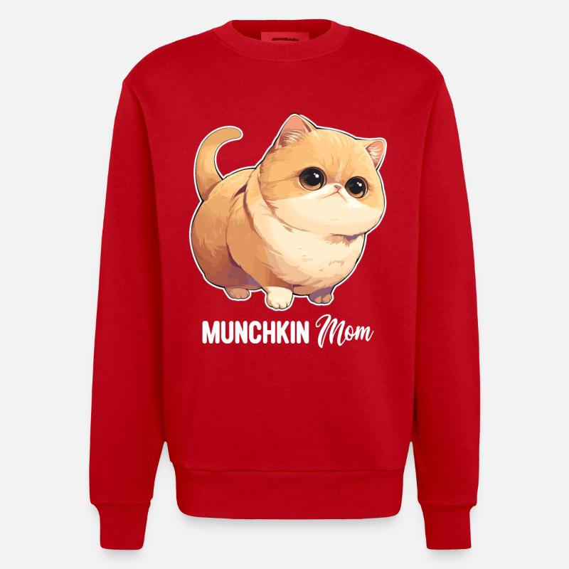 Munchkin Chaton Munchkin Chat - Sweat bio épais oversize fabriqué en UE - rouge