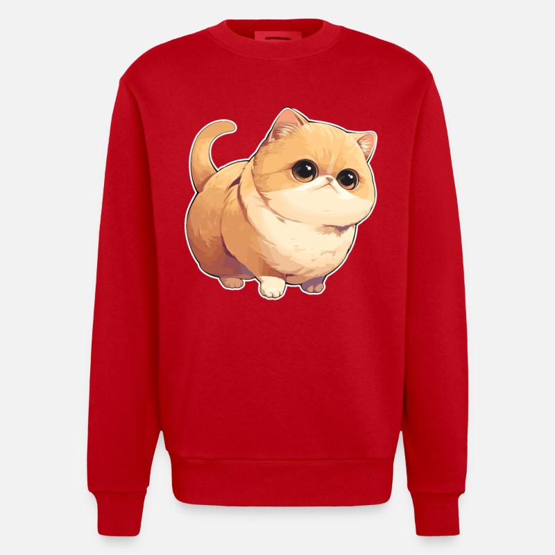 Munchkin Chaton Munchkin Chat - Sweat bio épais oversize fabriqué en UE - rouge