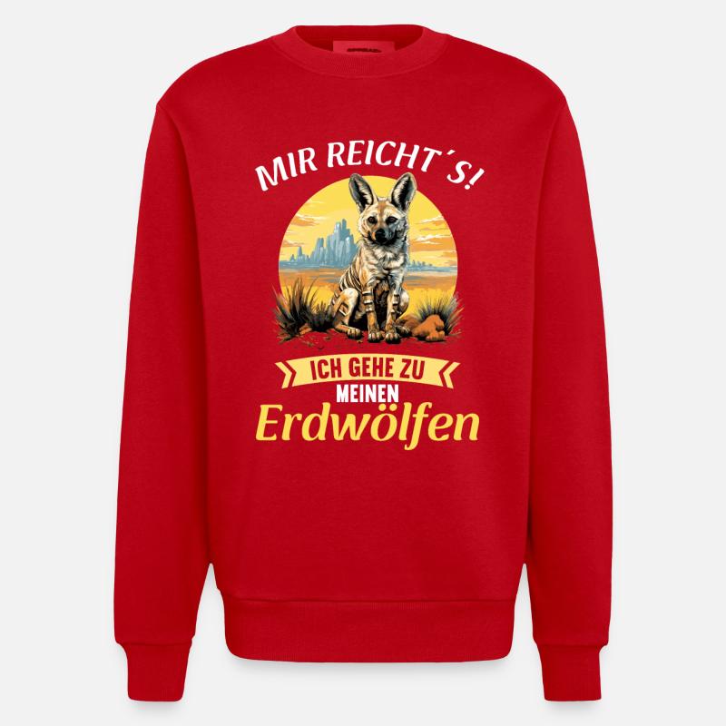 Aardwolves Aardwolf - Heavyweight Oversized Organic Crew Neck Made in EU - red