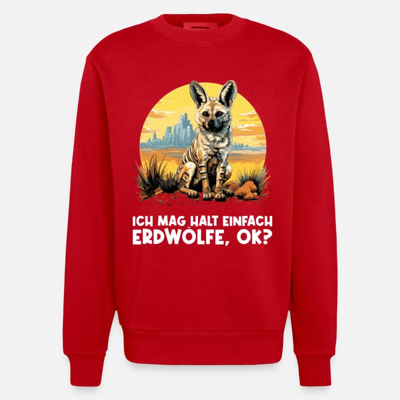 Aardwolves Aardwolf - Heavyweight Oversized Organic Crew Neck Made in EU - red