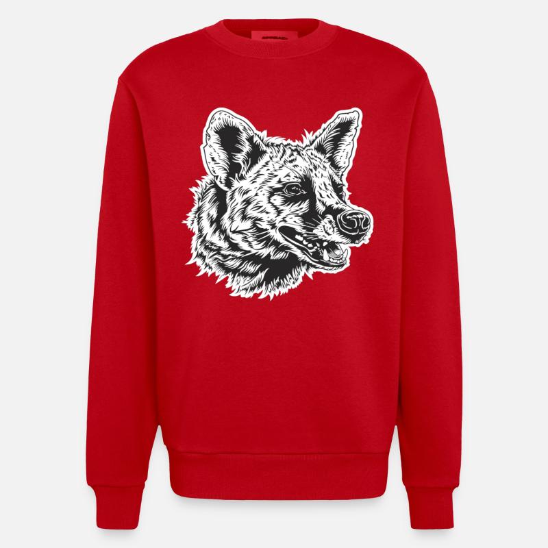 Aardwolves Aardwolf - Heavyweight Oversized Organic Crew Neck Made in EU - red