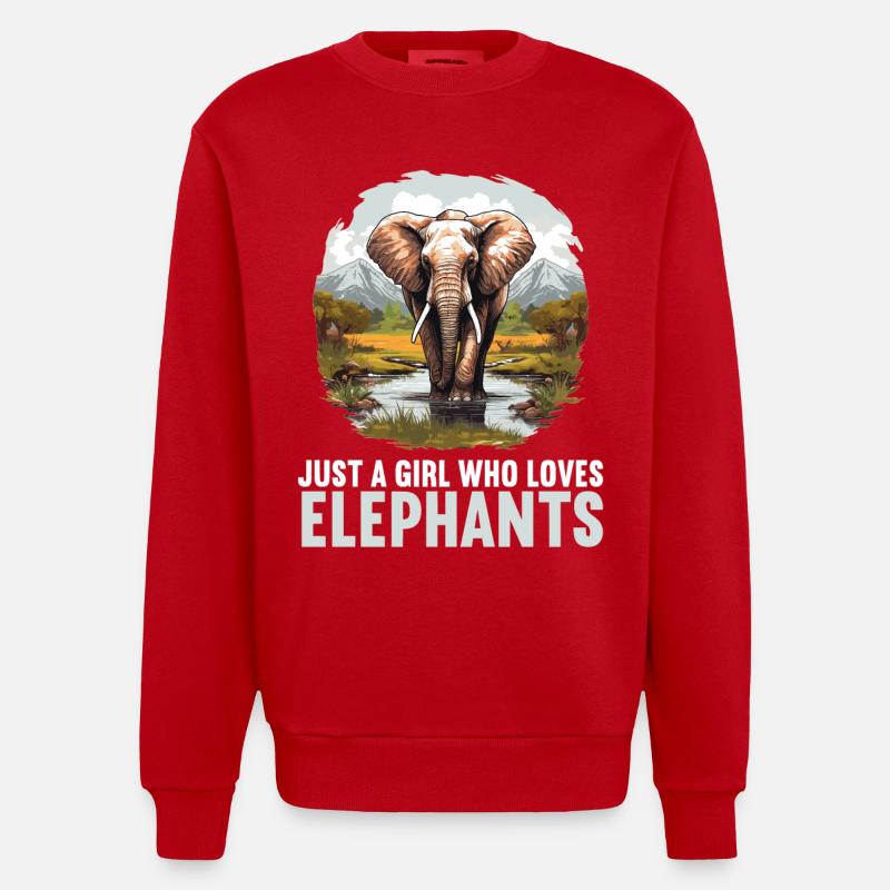 Elefanten Elefant - Heavyweight Oversized Organic Crew Neck Made in EU - Rot